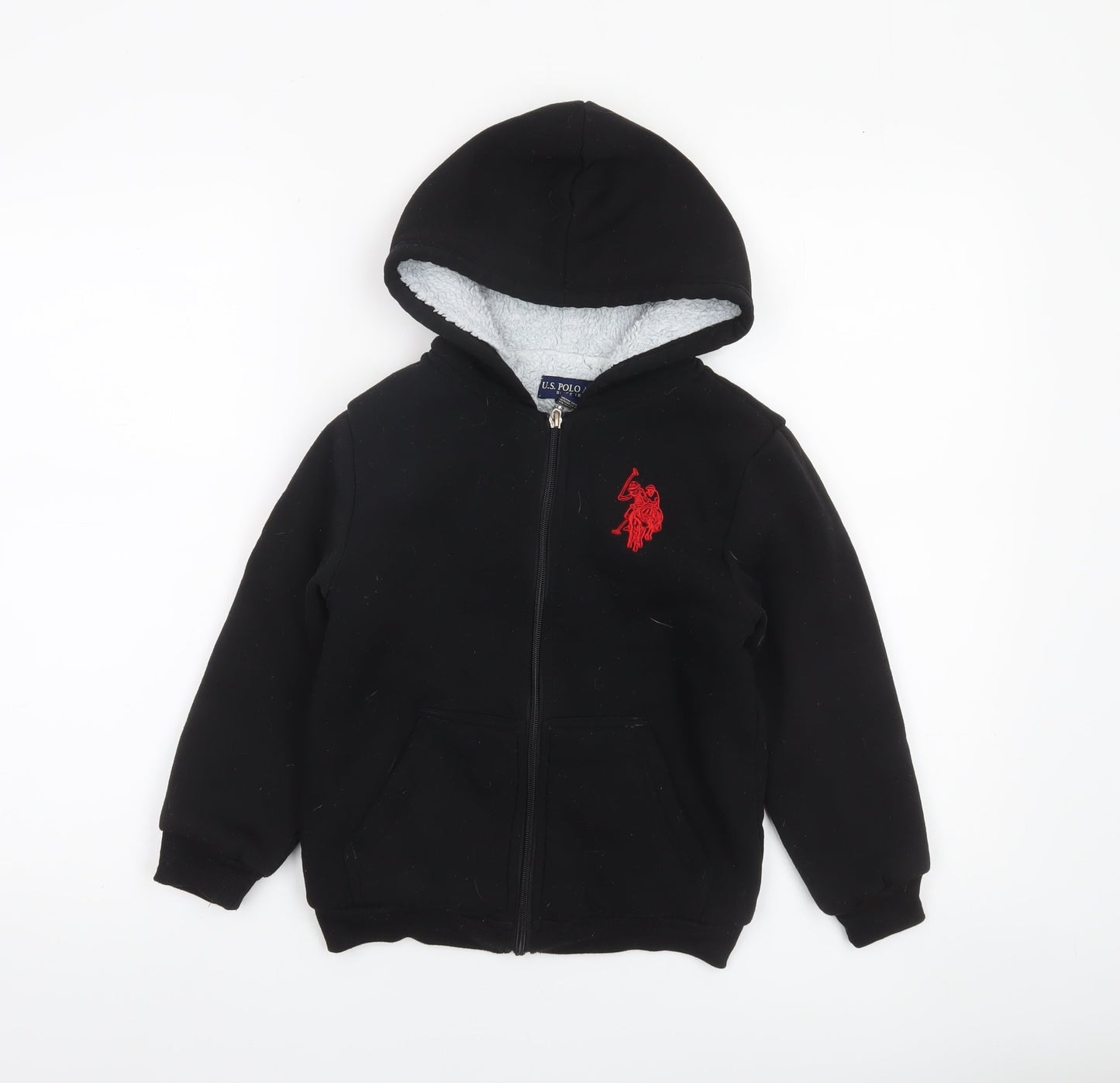 Boys UK Size 5-6 Years U.S. Polo Assn Black Full Zip Hoodie