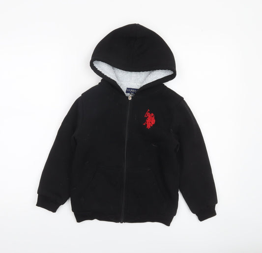 Boys UK Size 5-6 Years U.S. Polo Assn Black Full Zip Hoodie