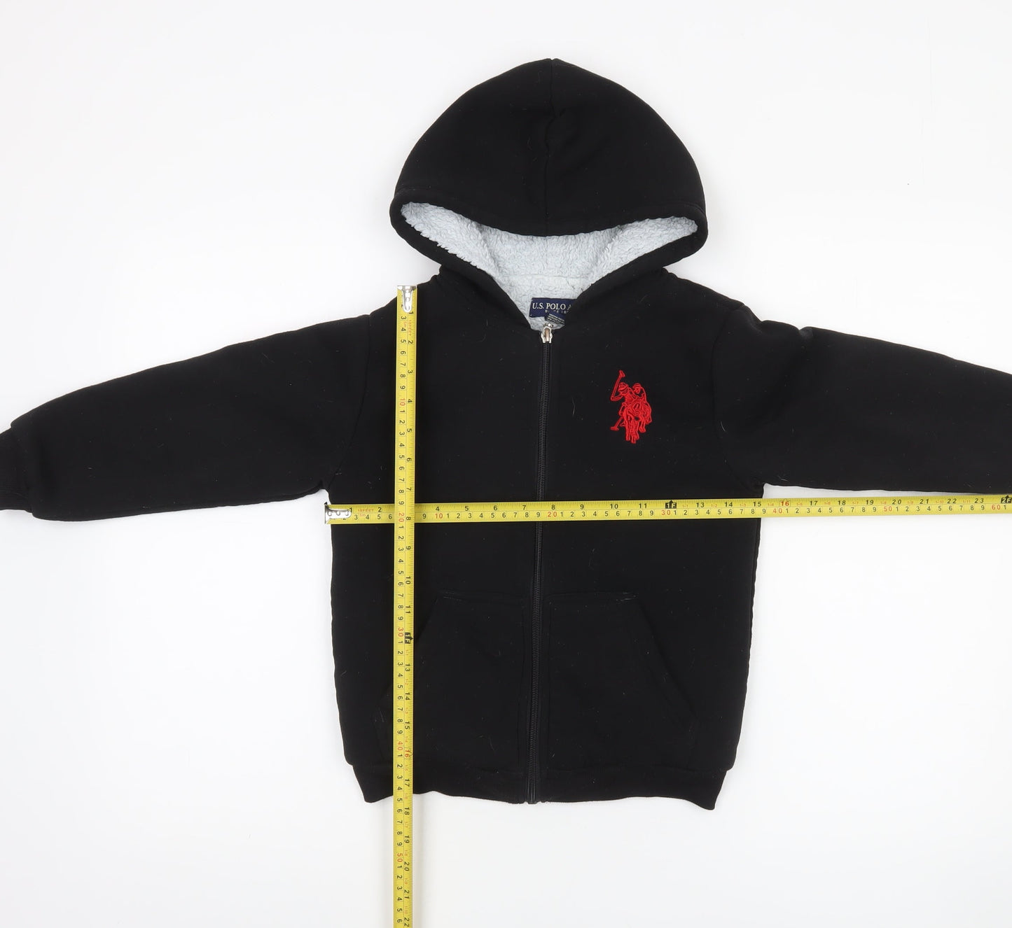 Boys UK Size 5-6 Years U.S. Polo Assn Black Full Zip Hoodie