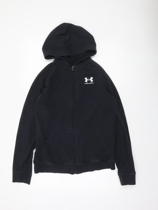 Boys UK Size XL Under armour Black Full Zip Hoodie