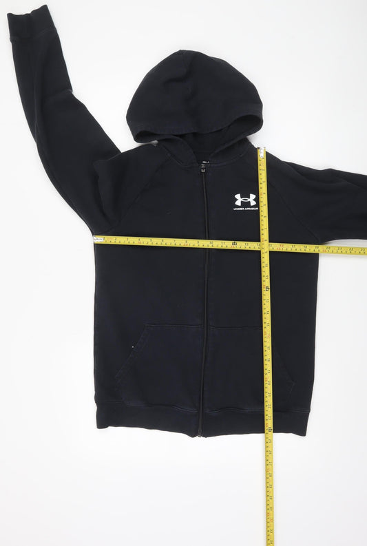 Boys UK Size XL Under armour Black Full Zip Hoodie