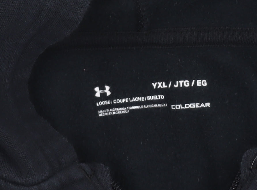 Boys UK Size XL Under armour Black Full Zip Hoodie