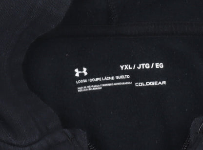 Boys UK Size XL Under armour Black Full Zip Hoodie
