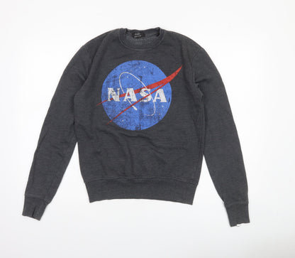 Mens UK Size XS Buzz Aldrin Grey Pullover Sweatshirt