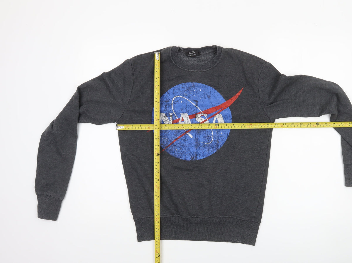 Mens UK Size XS Buzz Aldrin Grey Pullover Sweatshirt