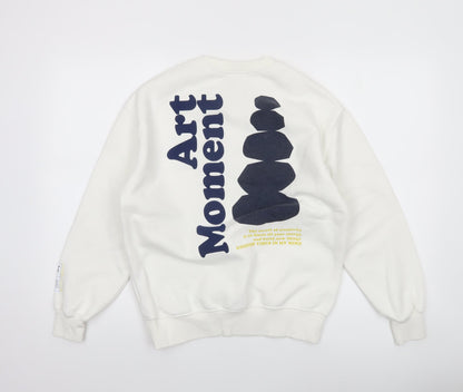 ZARA Boys White Art Moment Graphic Pullover Sweatshirt 13-14 Years