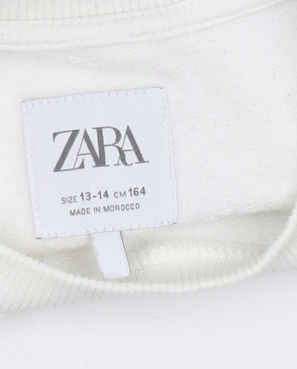 ZARA Boys White Art Moment Graphic Pullover Sweatshirt 13-14 Years