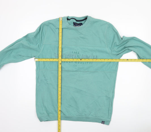 Mens UK Size L Weird Fish Green Pullover Sweatshirt