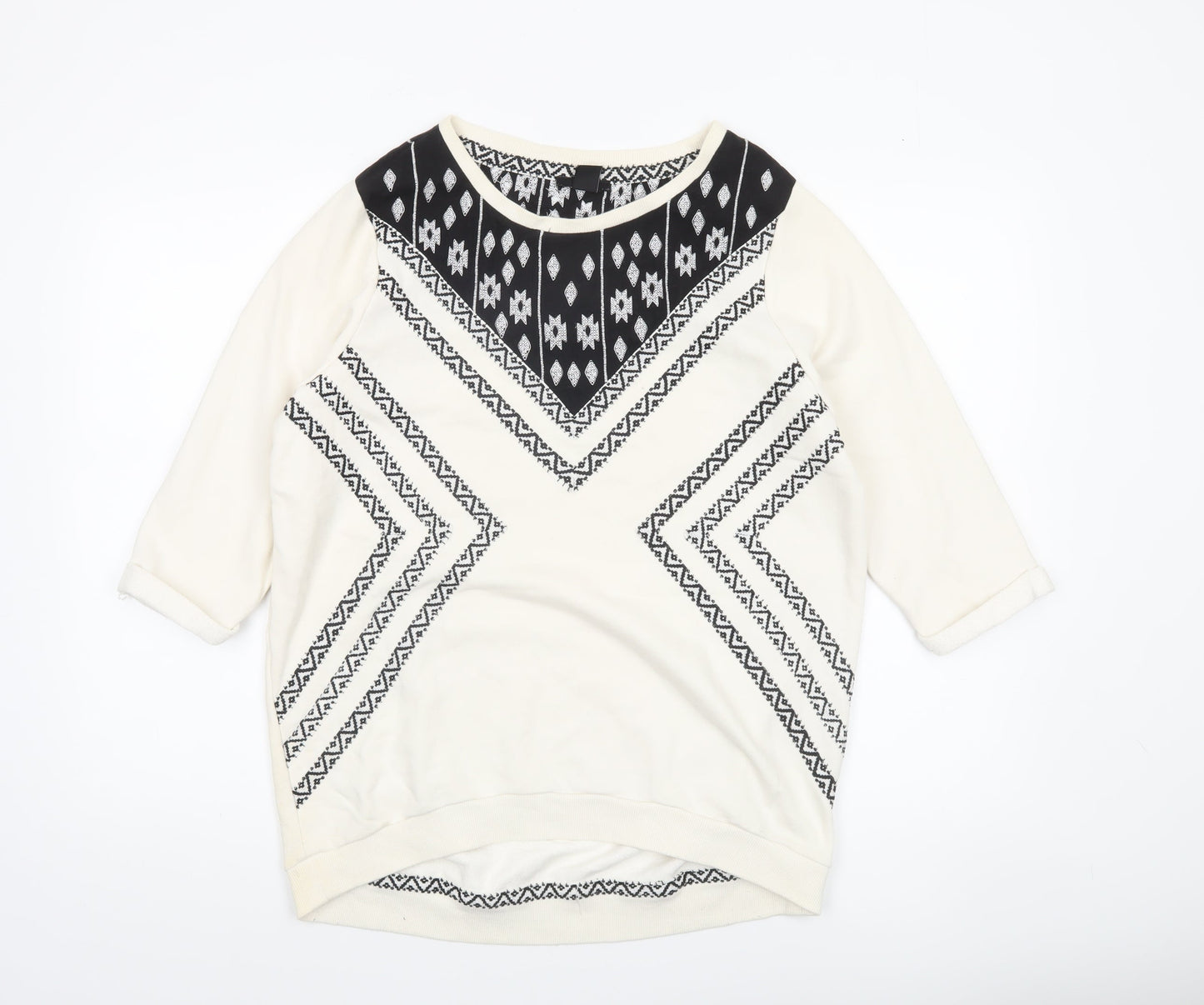 Womens UK Size 12 H&M Ivory Pullover Sweatshirt