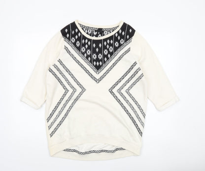 Womens UK Size 12 H&M Ivory Pullover Sweatshirt
