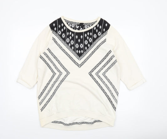 Womens UK Size 12 H&M Ivory Pullover Sweatshirt