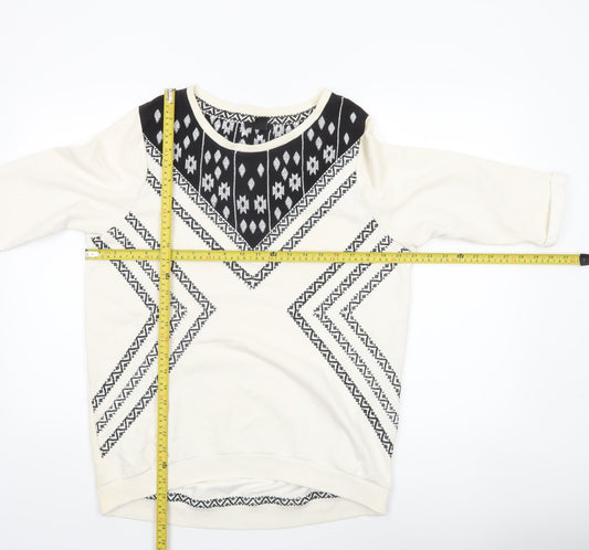 Womens UK Size 12 H&M Ivory Pullover Sweatshirt