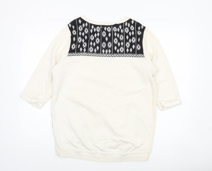 Womens UK Size 12 H&M Ivory Pullover Sweatshirt