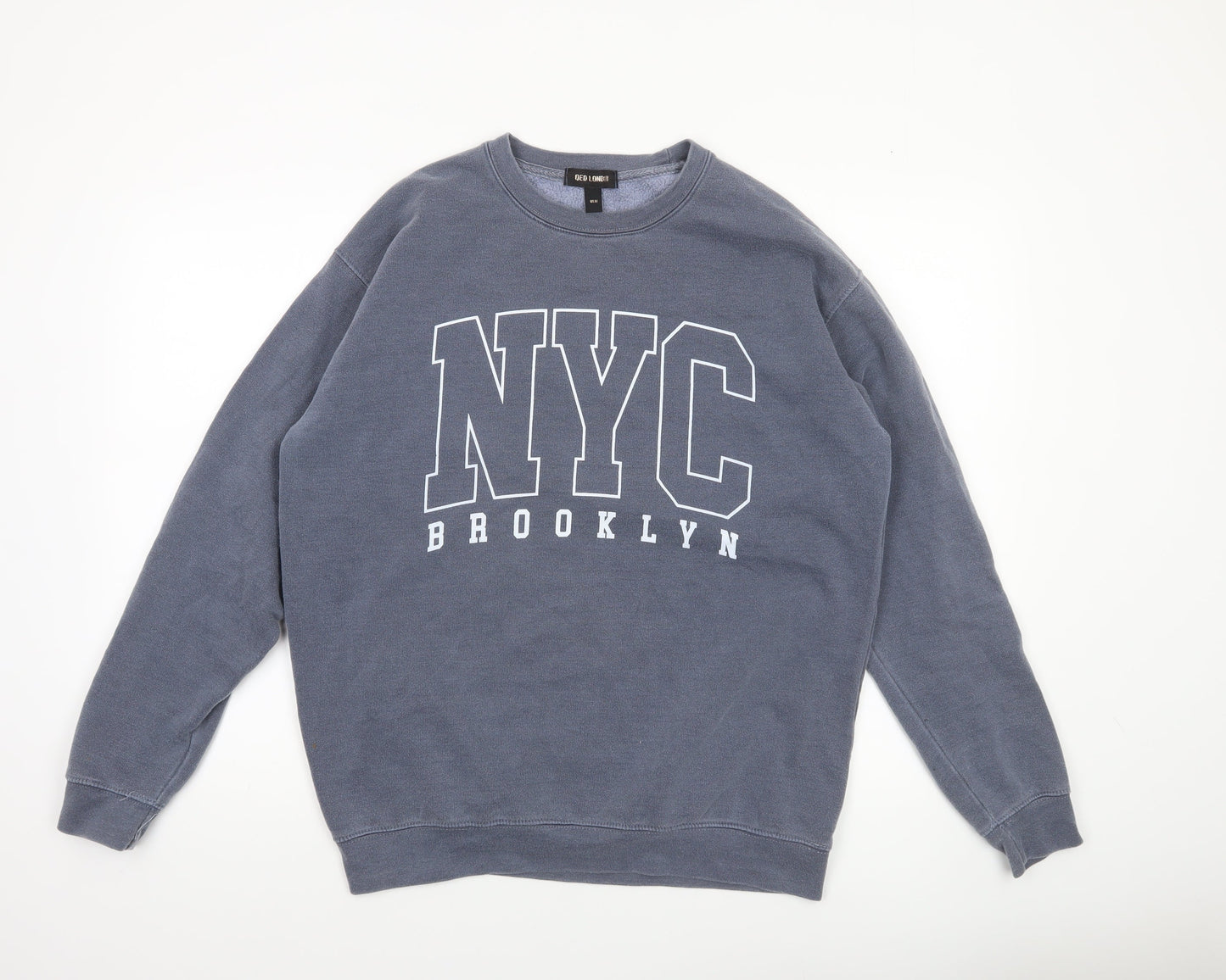Mens UK Size M QED London Blue Pullover Sweatshirt