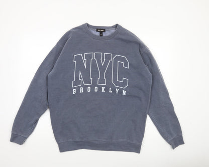 Mens UK Size M QED London Blue Pullover Sweatshirt
