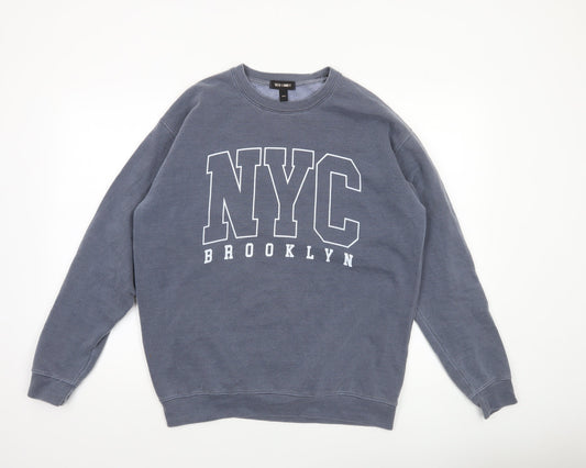 Mens UK Size M QED London Blue Pullover Sweatshirt