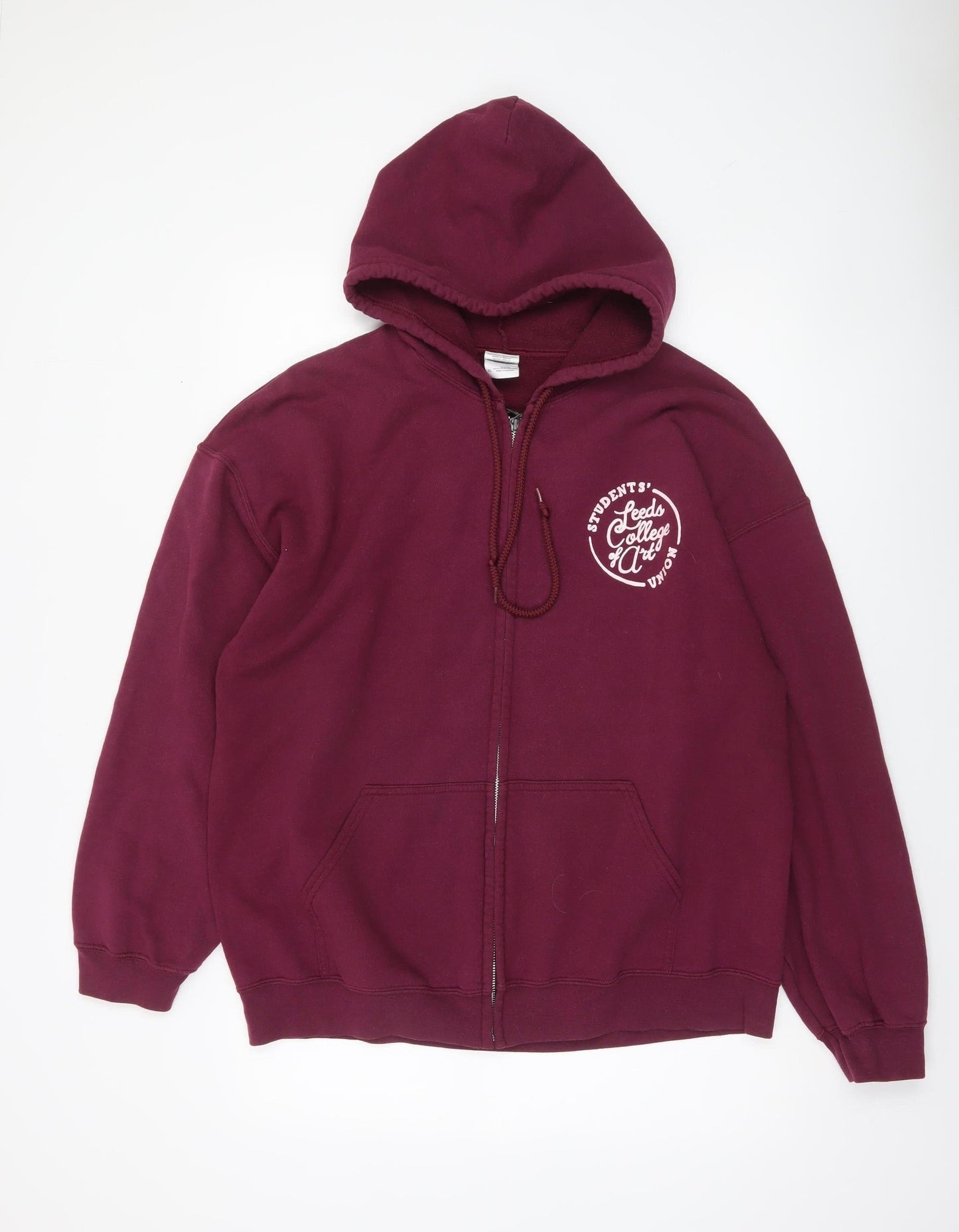 Womens UK Size XL Gildan Red Full Zip Hoodie