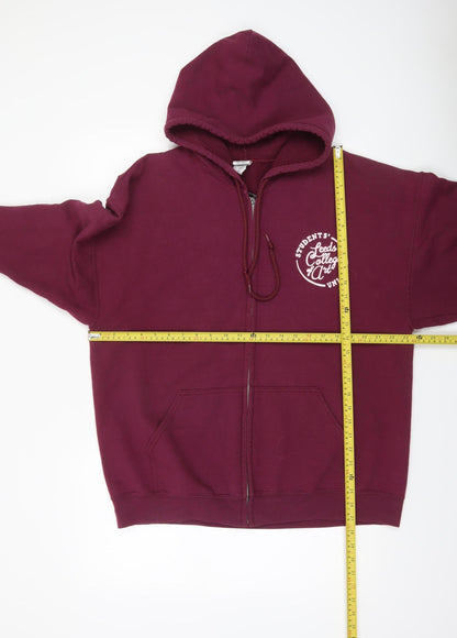 Womens UK Size XL Gildan Red Full Zip Hoodie