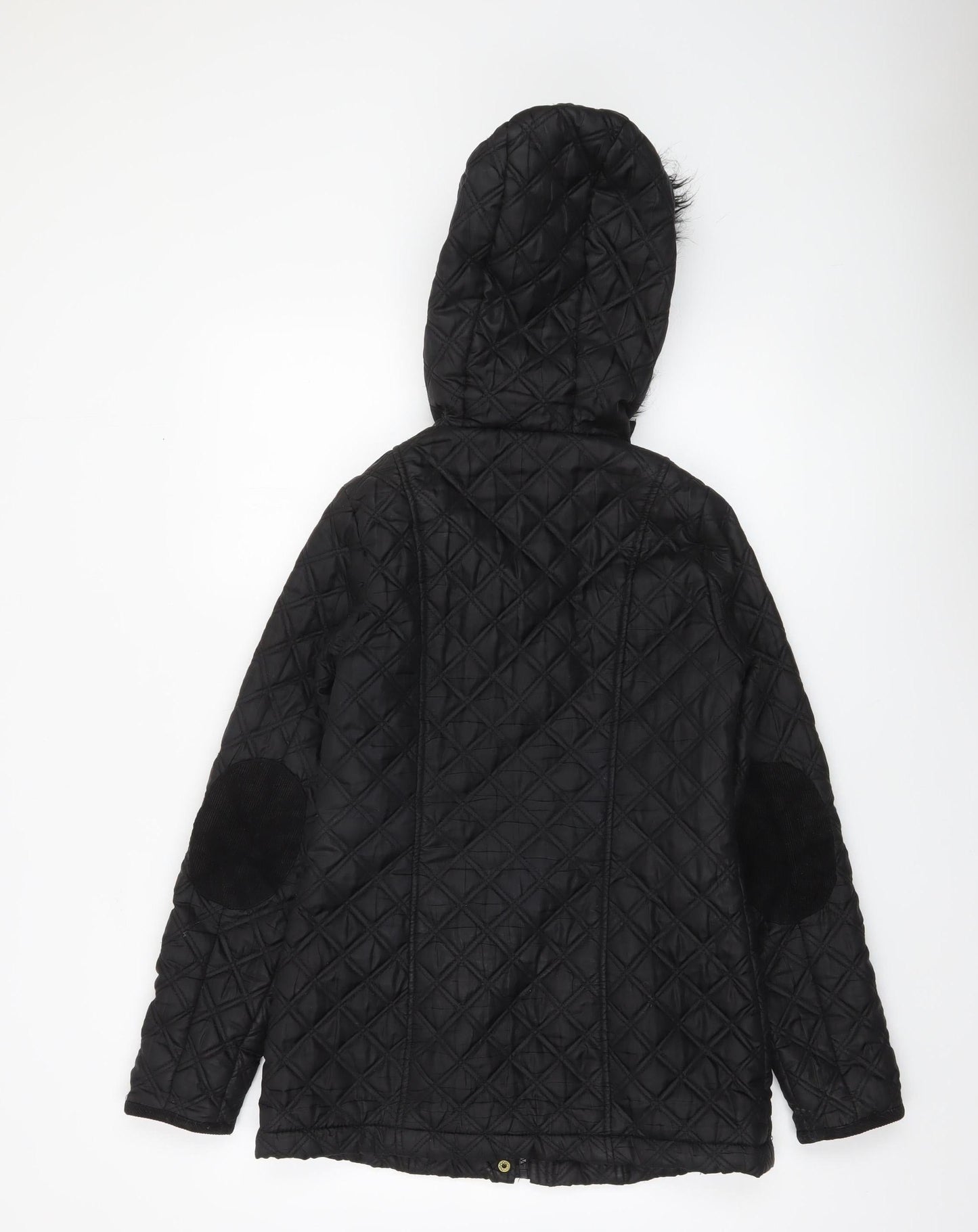 Womens UK Size 8 New Look Black Quilted Coat