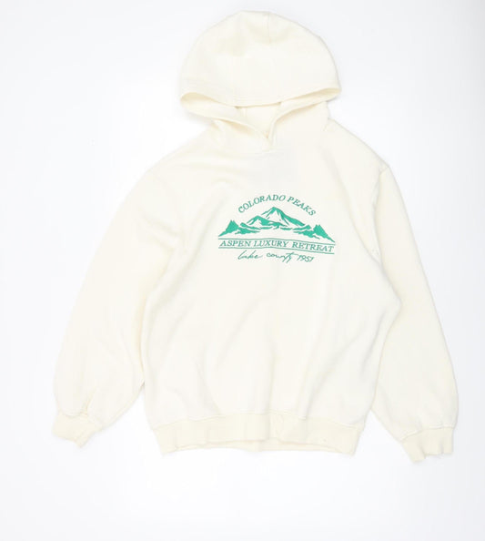 Womens UK Size 8 Threadbare Ivory Pullover Hoodie