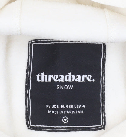 Womens UK Size 8 Threadbare Ivory Pullover Hoodie