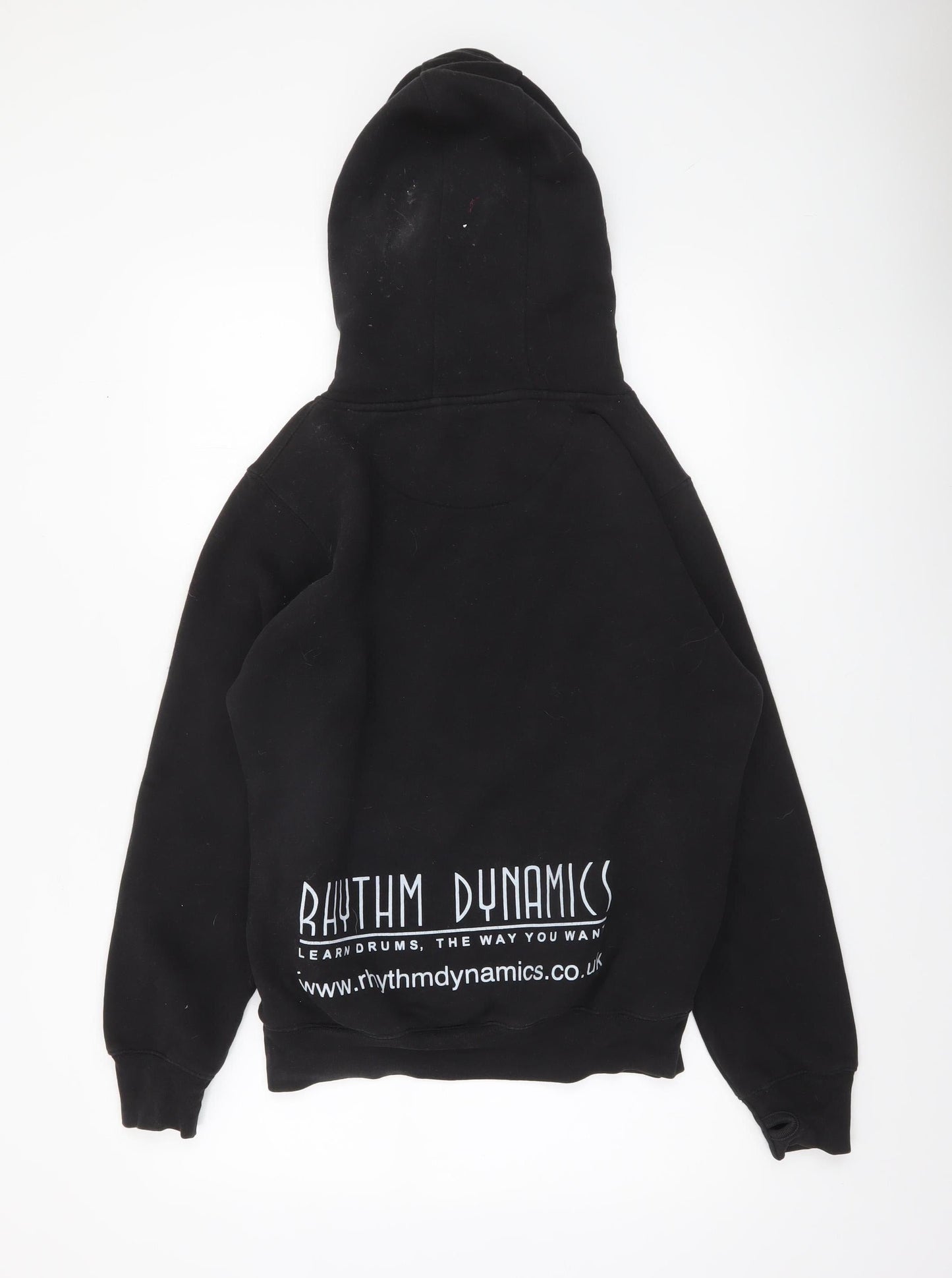 Mens UK Size S Rhythm Dynamics Black Pullover Hoodie