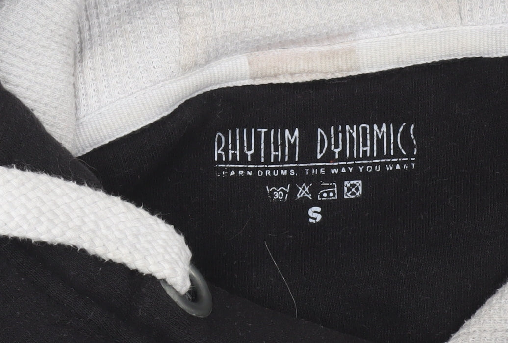 Mens UK Size S Rhythm Dynamics Black Pullover Hoodie