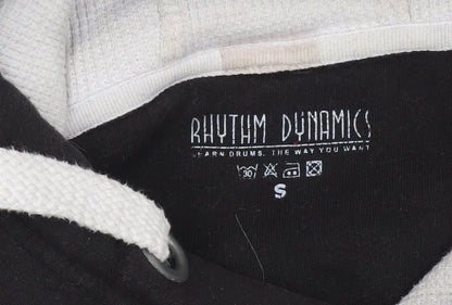 Mens UK Size S Rhythm Dynamics Black Pullover Hoodie