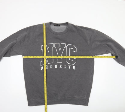 Mens UK Size L QED London Grey Pullover Sweatshirt