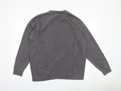 Mens UK Size L QED London Grey Pullover Sweatshirt