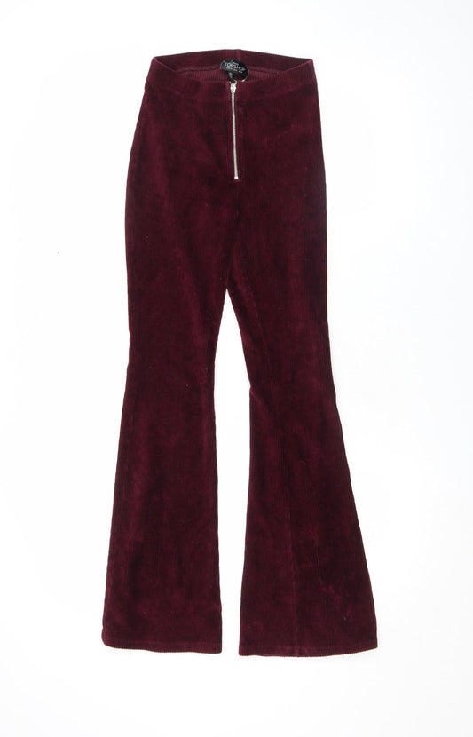 Womens UK Size 6 Topshop Slim Fit Casual Workwear Red Trousers