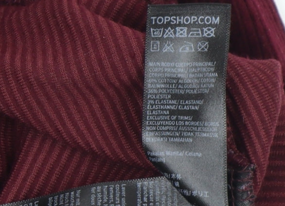 Womens UK Size 6 Topshop Slim Fit Casual Workwear Red Trousers