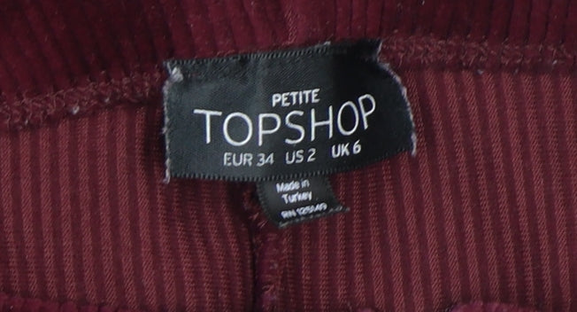 Womens UK Size 6 Topshop Slim Fit Casual Workwear Red Trousers