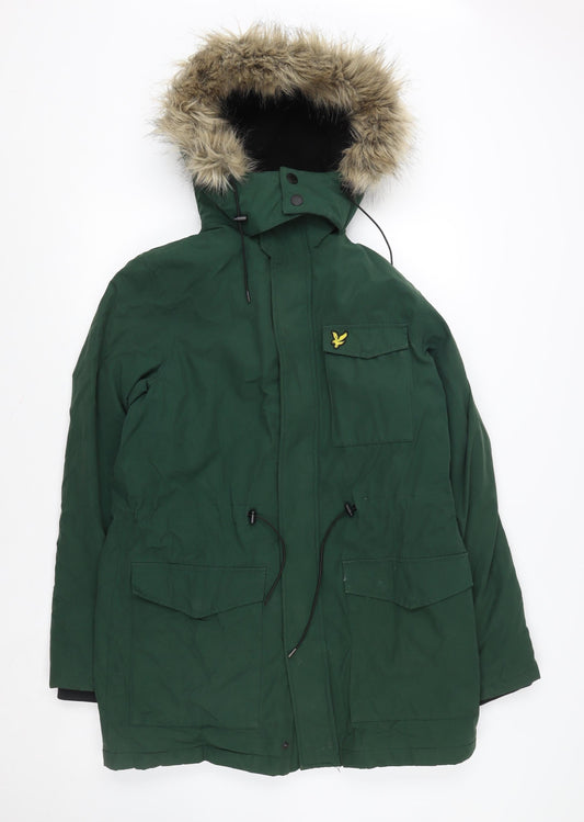Mens UK Size S Lyle & Scott Green Parka Coat