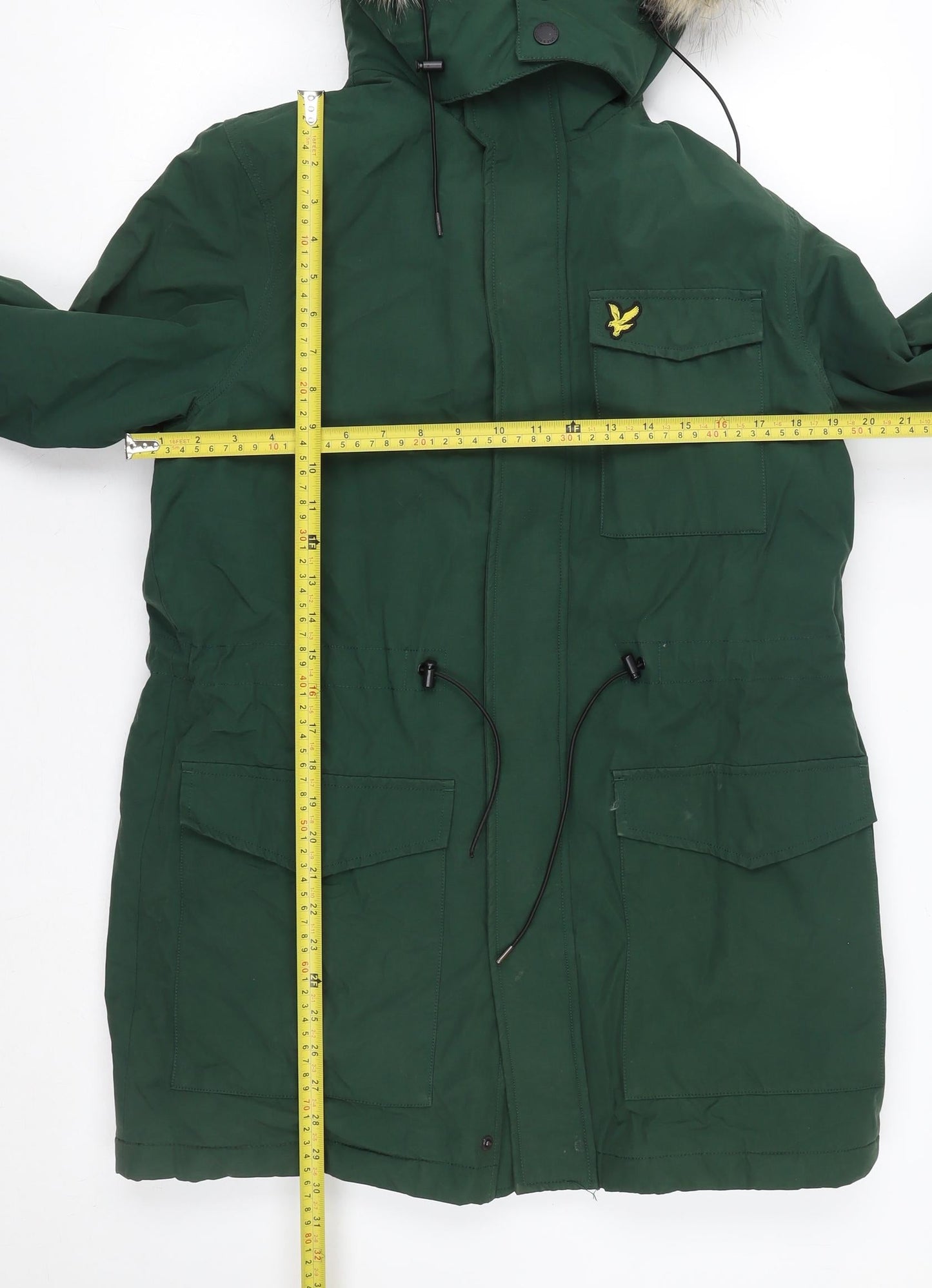Mens UK Size S Lyle & Scott Green Parka Coat