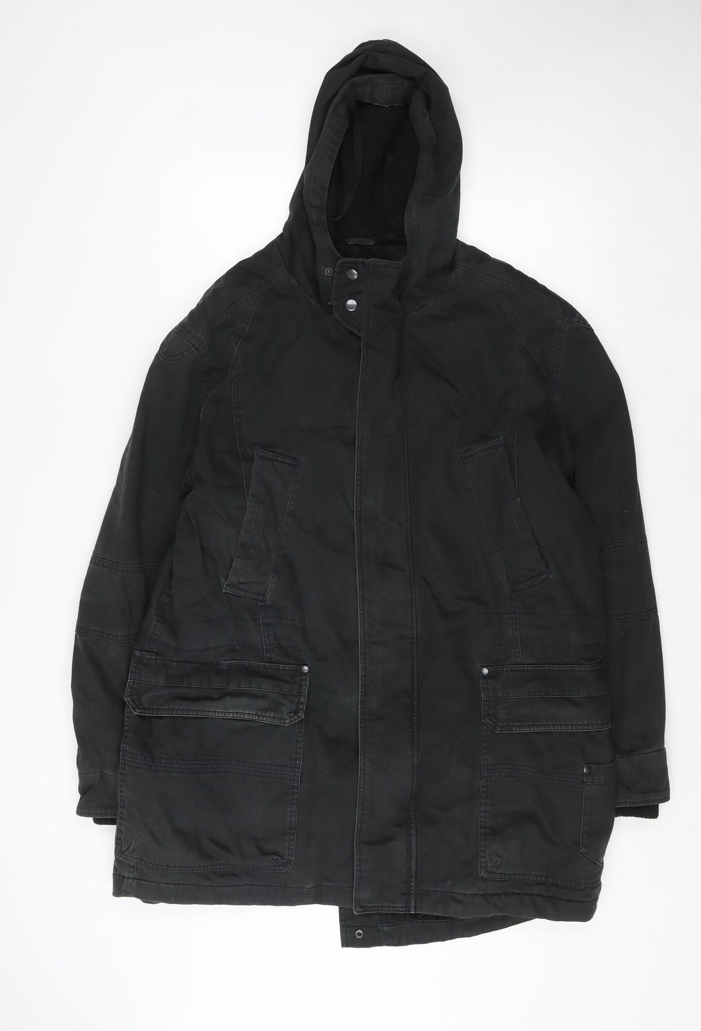 Mens UK Size M NEXT Black Parka Coat