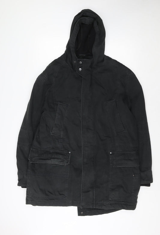 Mens UK Size M NEXT Black Parka Coat