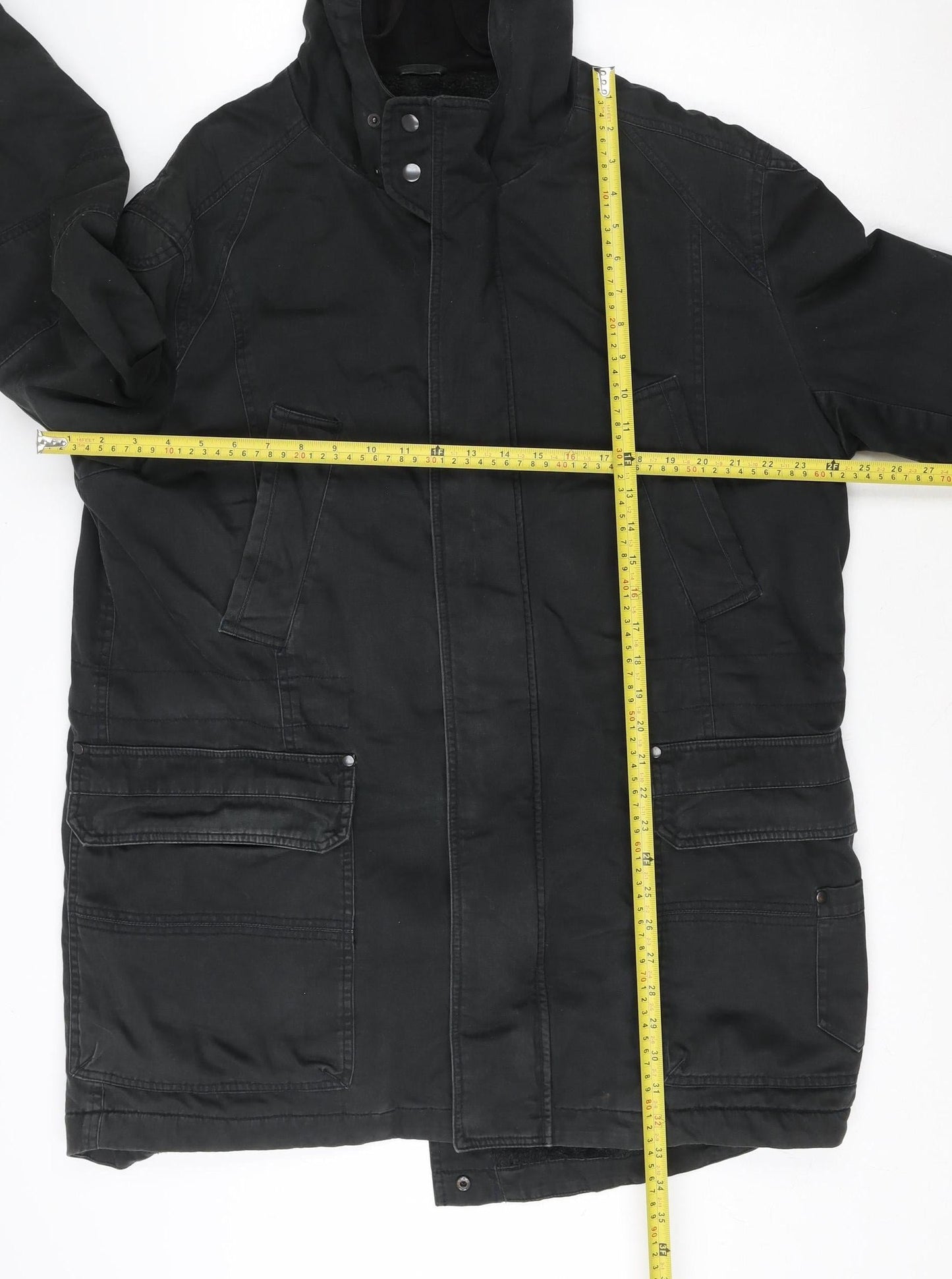Mens UK Size M NEXT Black Parka Coat