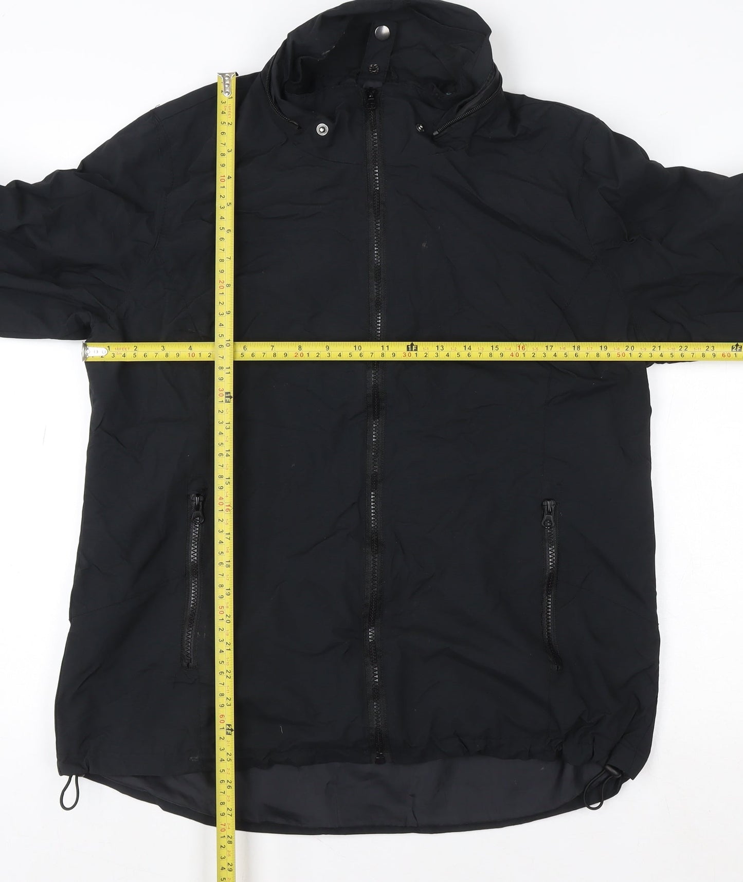 Womens UK Size L NUVANO Black Windbreaker Coat