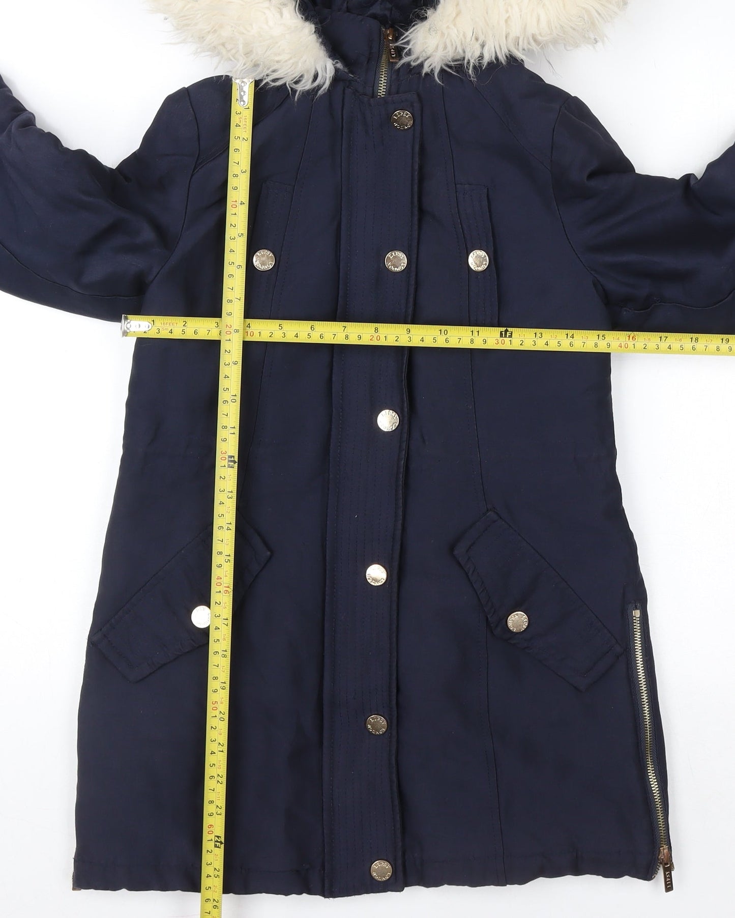 Womens UK Size 6 Lipsy London Blue Parka Coat
