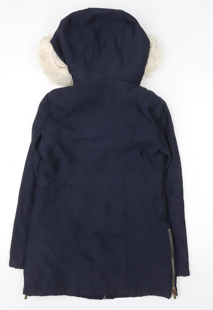 Womens UK Size 6 Lipsy London Blue Parka Coat
