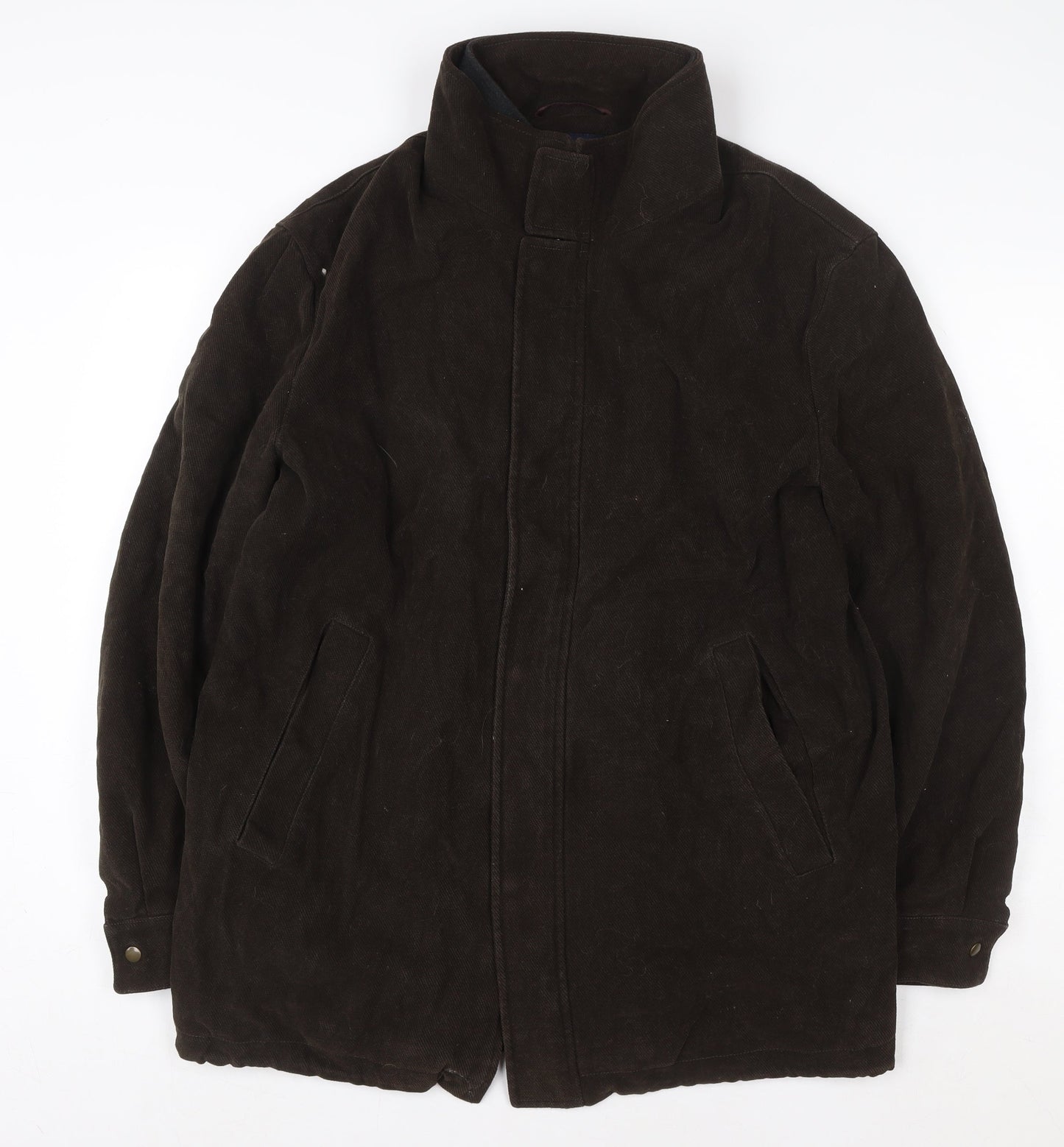 Mens UK Size L Racing Green Brown Overcoat
