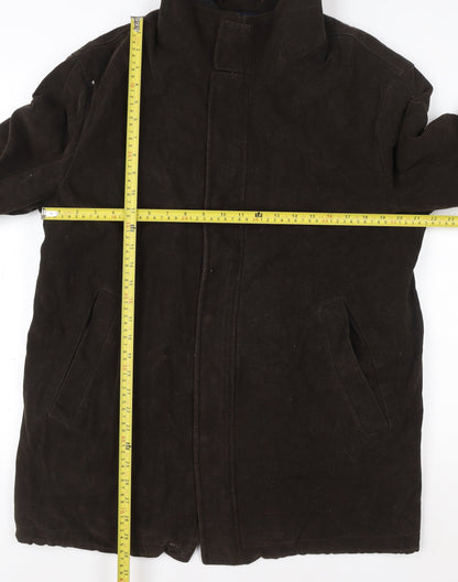 Mens UK Size L Racing Green Brown Overcoat