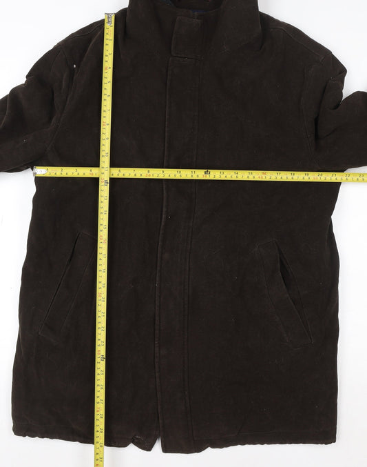 Mens UK Size L Racing Green Brown Overcoat