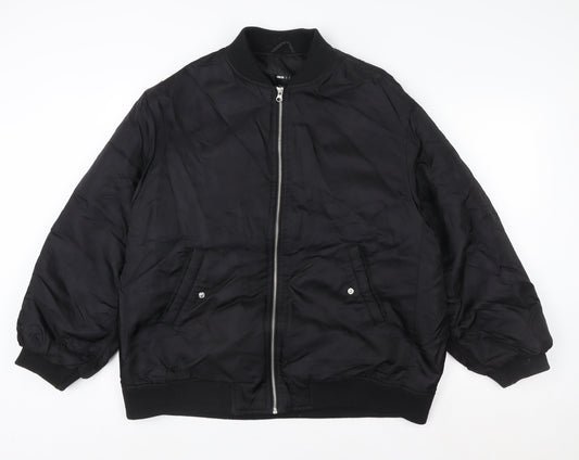 Mens UK Size 36 ASOS Black Bomber Jacket