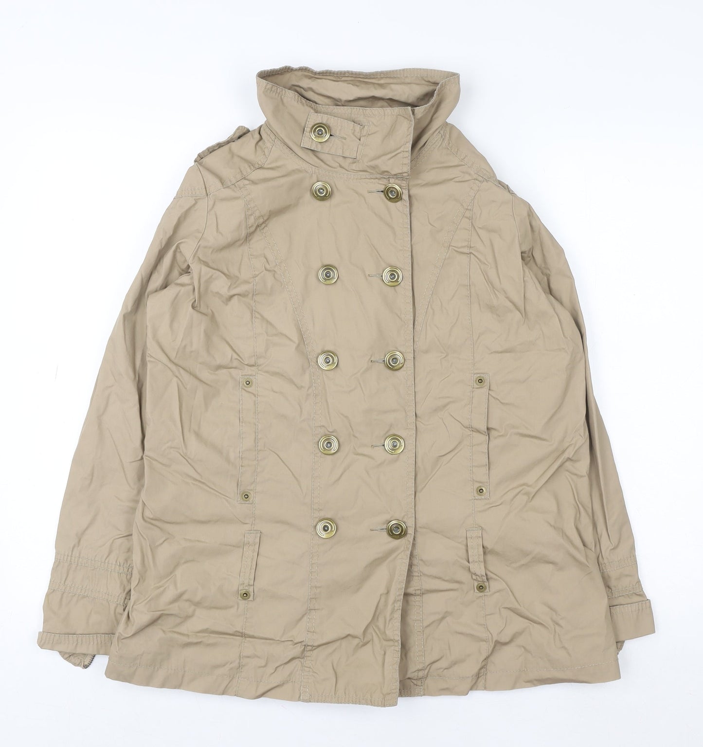 Womens UK Size 14 Marks and Spencer Beige Trench Coat
