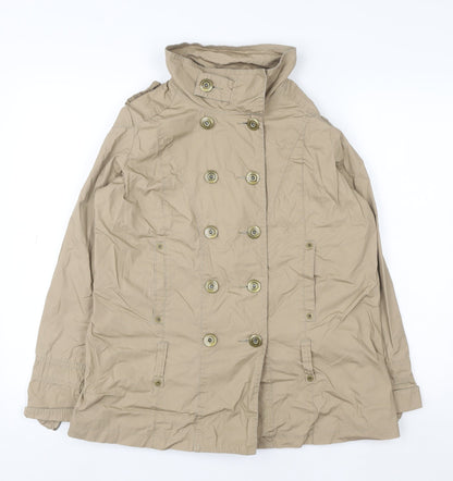 Womens UK Size 14 Marks and Spencer Beige Trench Coat