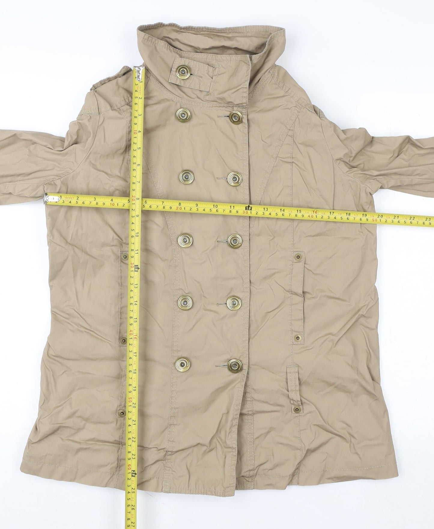 Womens UK Size 14 Marks and Spencer Beige Trench Coat