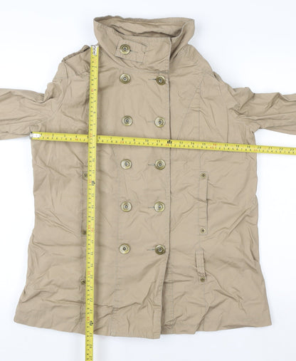 Womens UK Size 14 Marks and Spencer Beige Trench Coat