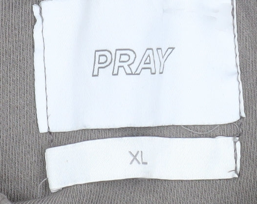Mens UK Size XL Pray Grey Pullover Hoodie